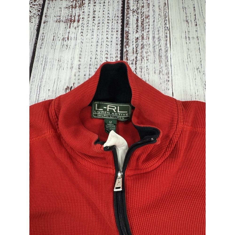Ralph Lauren Women L-RL Active Red Block Sweater Zipper Women's Size M - Picture 5 of 16